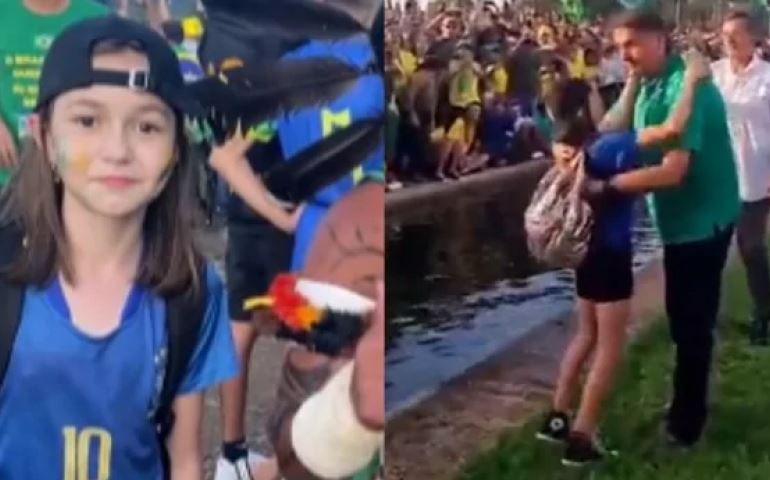 Júlia, a menina patriota abraçada por Bolsonaro