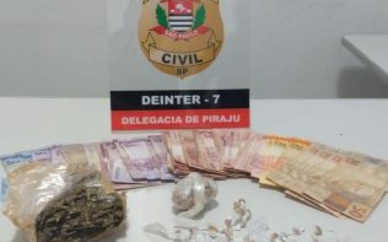 PIRAJU: OPERAÇÃO DA POLÍCIA CIVIL TERMINA COM 1 PRESO, MAIS DROGAS E DINHEIRO APREENDIDOS