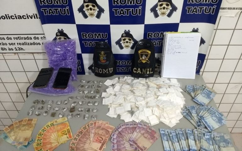 Casal é preso com mais de 700 porções de drogas em Tatuí