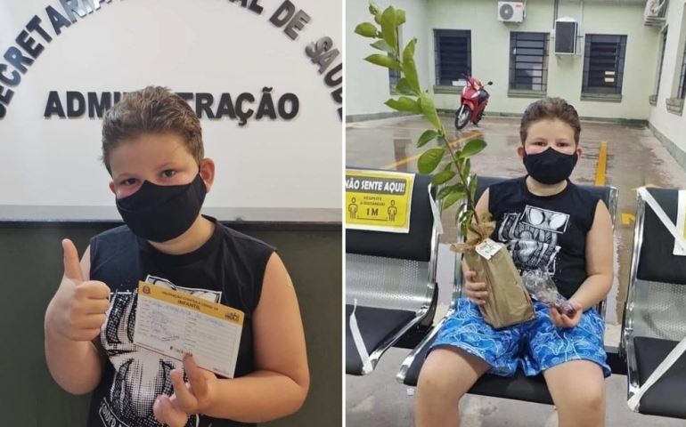 Crianças que se vacinam contra a Covid ganham plantas frutíferas no interior de SP: 'Simboliza a vid