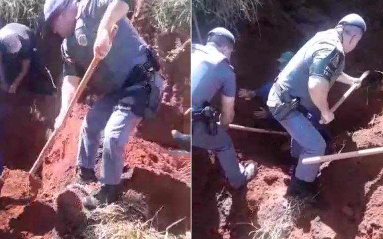 Pedreiro fica soterrado em desmoronamento de obra no interior de SP