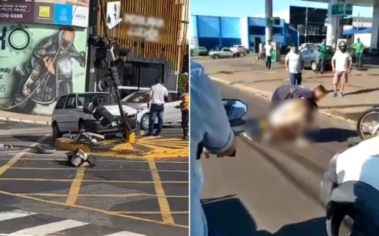 Homem sai pelado na rua após bater carro no centro de Tatuí