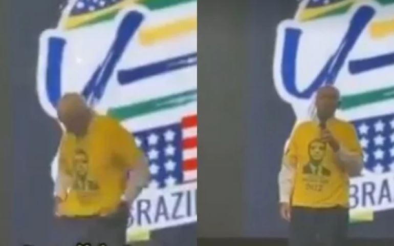 Candidato americano veste camisa de Bolsonaro em encontro internacional (veja o vídeo)