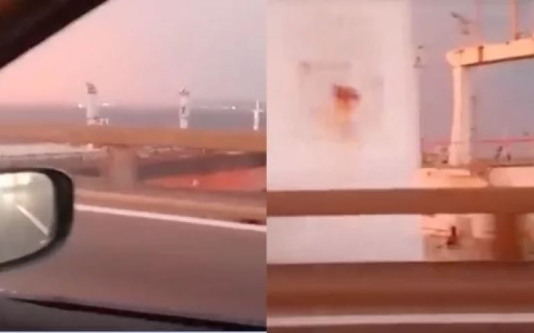 Motorista flagra momento em que navio colide com Ponte Rio-Niterói (veja o vídeo)