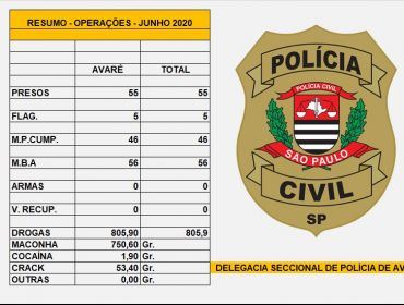 Polícia Civil divulga resultado das operações de junho na região de Avaré