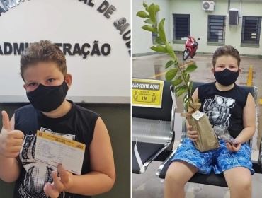 Crianças que se vacinam contra a Covid ganham plantas frutíferas no interior de SP: 'Simboliza a vid