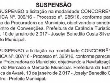 Suspensa a licitação para a construção do Centro de Convenções e revitalização do Mercado Municipal