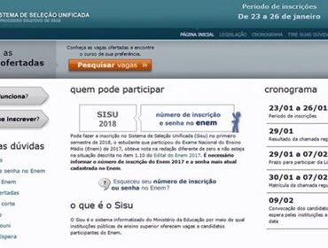 Começou o prazo para inscrição no Sisu 2018