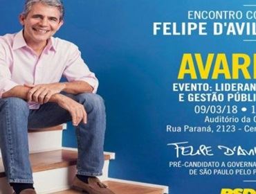 PSDB de Avaré faz encontro com Luiz Felipe D?Avila, pré-candidato ao Governo de S. Paulo