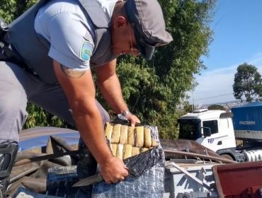 Tijolos de maconha apreendidos em caminhão no interior de SP pesam uma tonelada, diz polícia